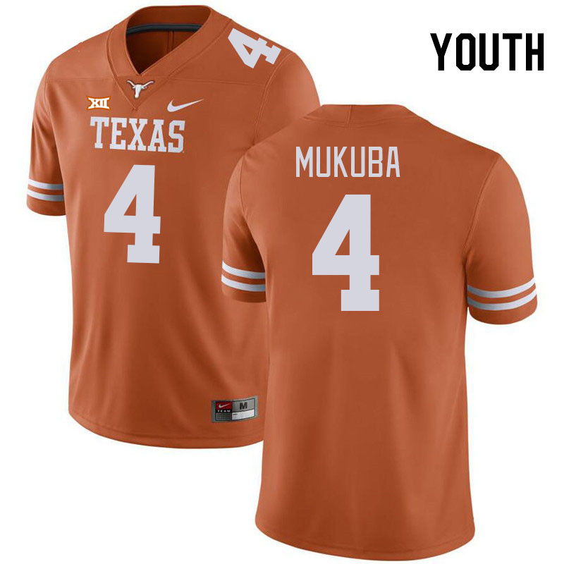 Youth #4 Andrew Mukuba Texas Longhorns College Football Jerseys Stitched-Orange